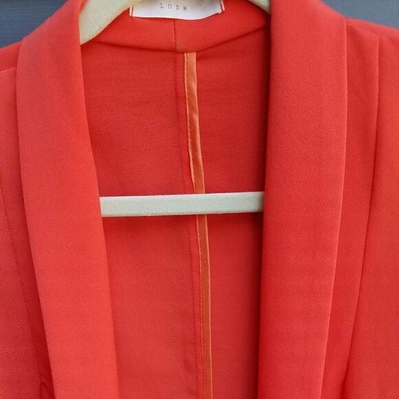 Orangish/Red LUSH Lightweight Topper/Open Front Jacket Size Small - Picture 2 of 7